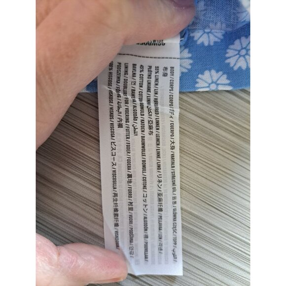 New Abercrombie & Fitch Womens Blue Floral Linen Blend Elastic Waist Shorts XS - Picture 8 of 11